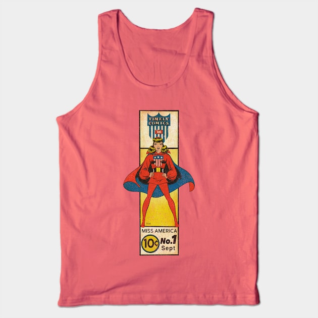 Timely Miss America Tank Top by ThirteenthFloor